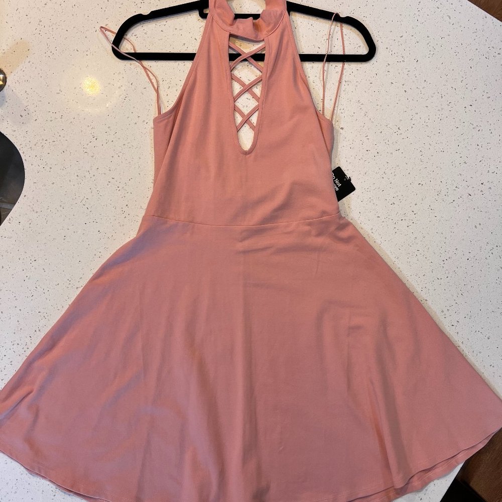 Express Halter fit and flare ALine dress